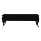Black Velvet Castor Bench