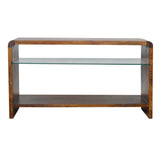 Chestnut Glass Shelf Media Unit
