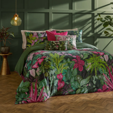 Veadeiros Exotic Floral Duvet Cover Set Pink/Green