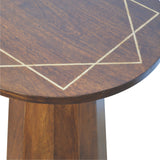 Geometric Brass Inlay End Table