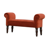 Brick Red Velvet Bench