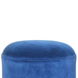 Royal Blue Velvet Nordic Footstool