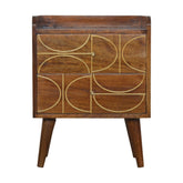 Chestnut Inlay Abstract Bedside