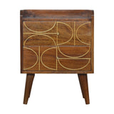 Chestnut Inlay Abstract Bedside