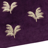 Guilded Palms Embroidered Cushion Plum