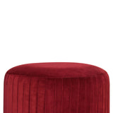 Wine Velvet Pleated Footstool