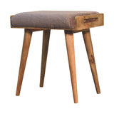 Mocha Faux Fur Style Footstool