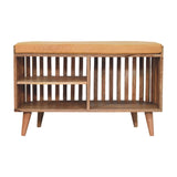 Slatted Oak-ish Bench with 3 slots