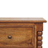 Spindle Leg Amber Oak Nightstand